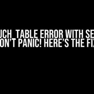 ER_NO_SUCH_TABLE Error with Sequelize? Don’t Panic! Here’s the Fix!